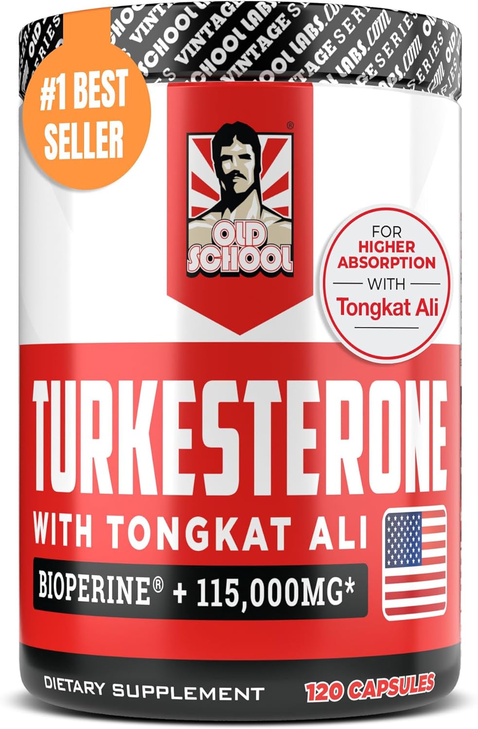 Turkesterone 15,000mg [Max Potency] + BioPerine® for High Absorption Supplement with Tongkat Ali – Increase Lean Muscle Growth & Recovery, Drive & Stamina – USA Made & Non GMO – 120 V Capsules