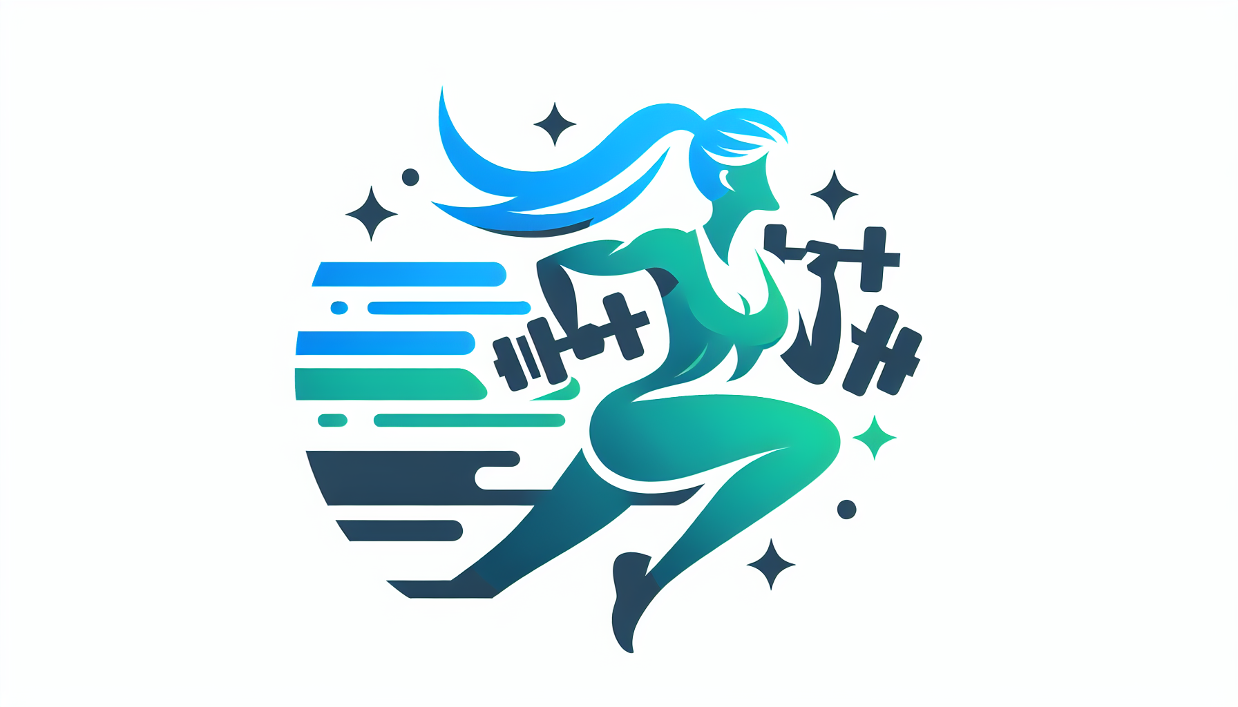 Woman in motion carrying dumbbells in both hands