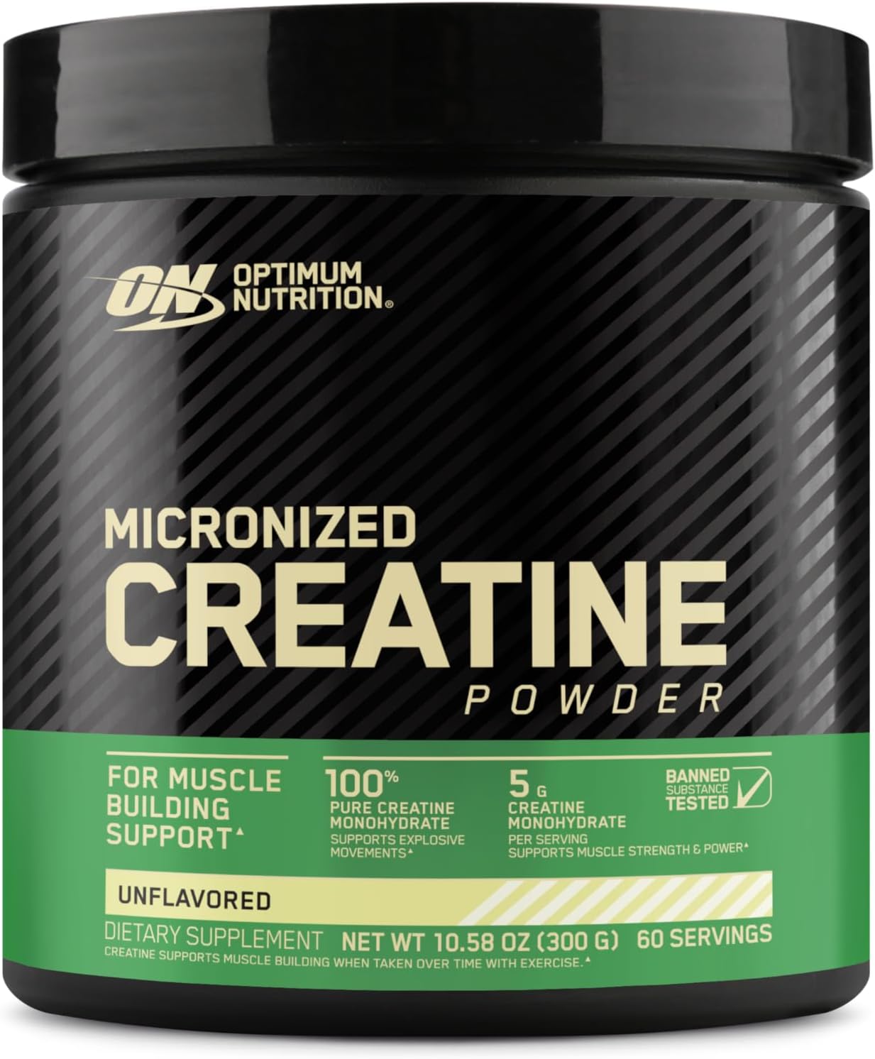 Optimum Nutrition Micronized Creatine Monohydrate Powder, Unflavored, 60 Servings, 300 Grams (Packaging May Vary)