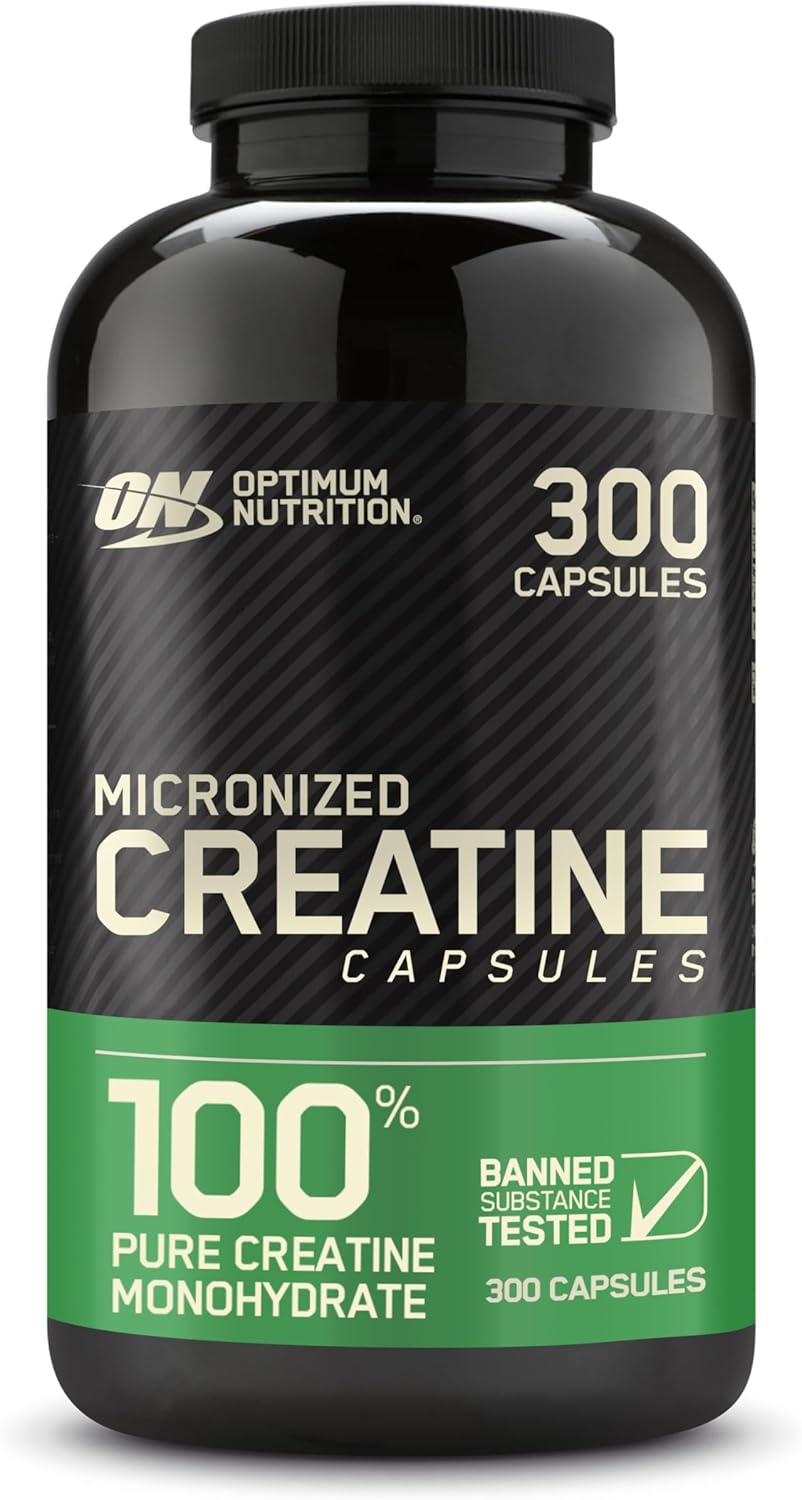 Optimum Nutrition Micronized Creatine Monohydrate Capsules, Keto Friendly, 2500mg, 300 Capsules (Packaging May Vary)