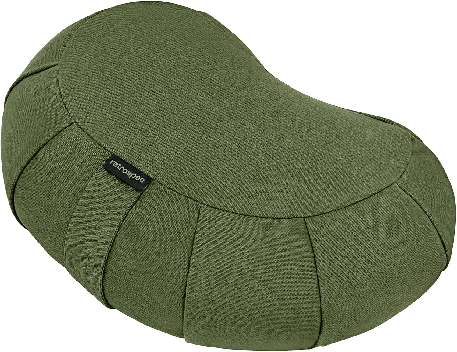 Retrospec Sedona Zafu Meditation Cushion Filled w/Buckwheat Hulls – Yoga Pillow for Meditation Practices – Machine Washable 100% Cotton Cover & Durable Carry Handle; Crescent, Basil
