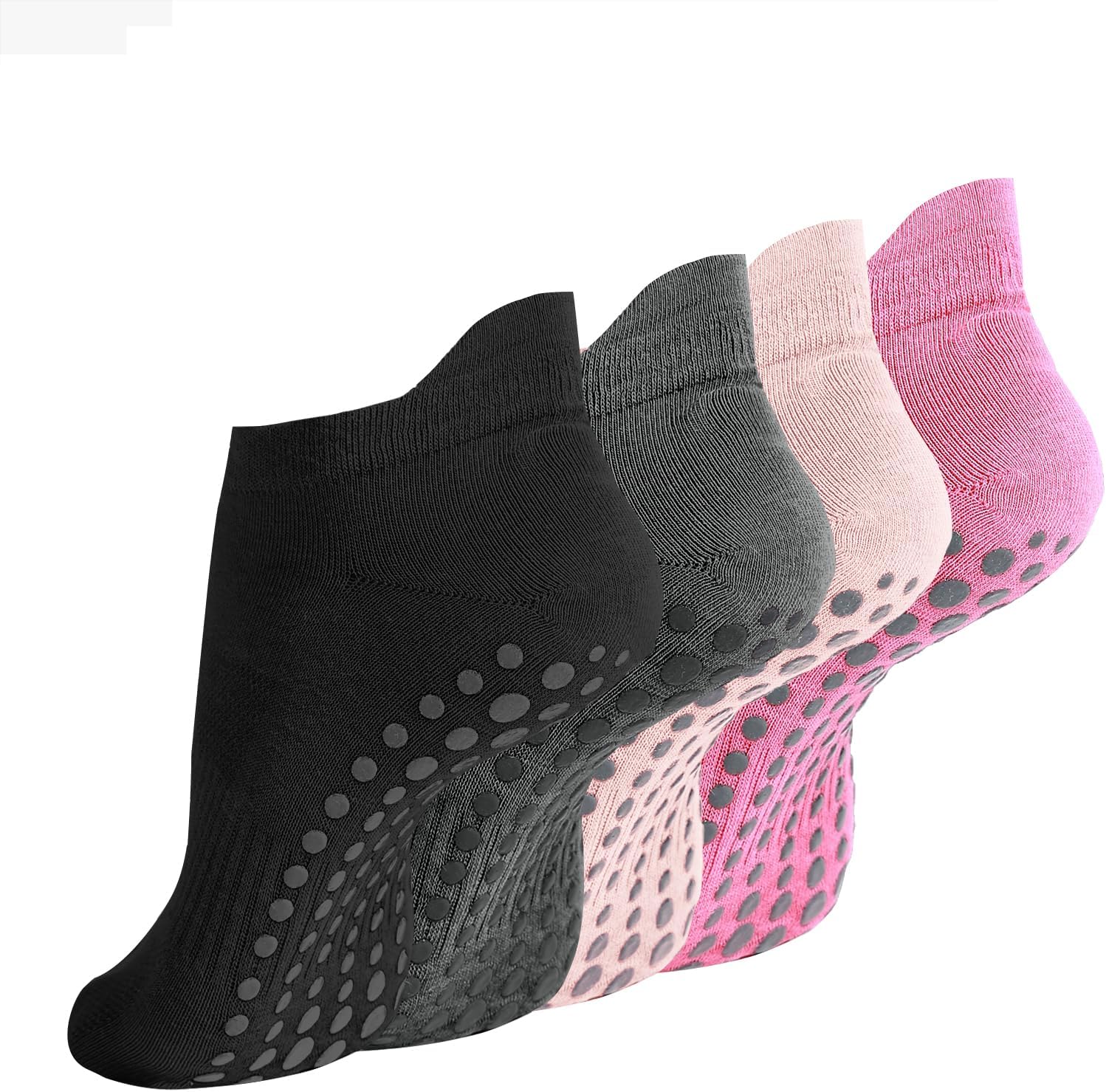 Women’s Yoga Pilates Socks-Non-Slip Yoga Sport Socks-Suitable for Ballet and Fitness-4 Pairs