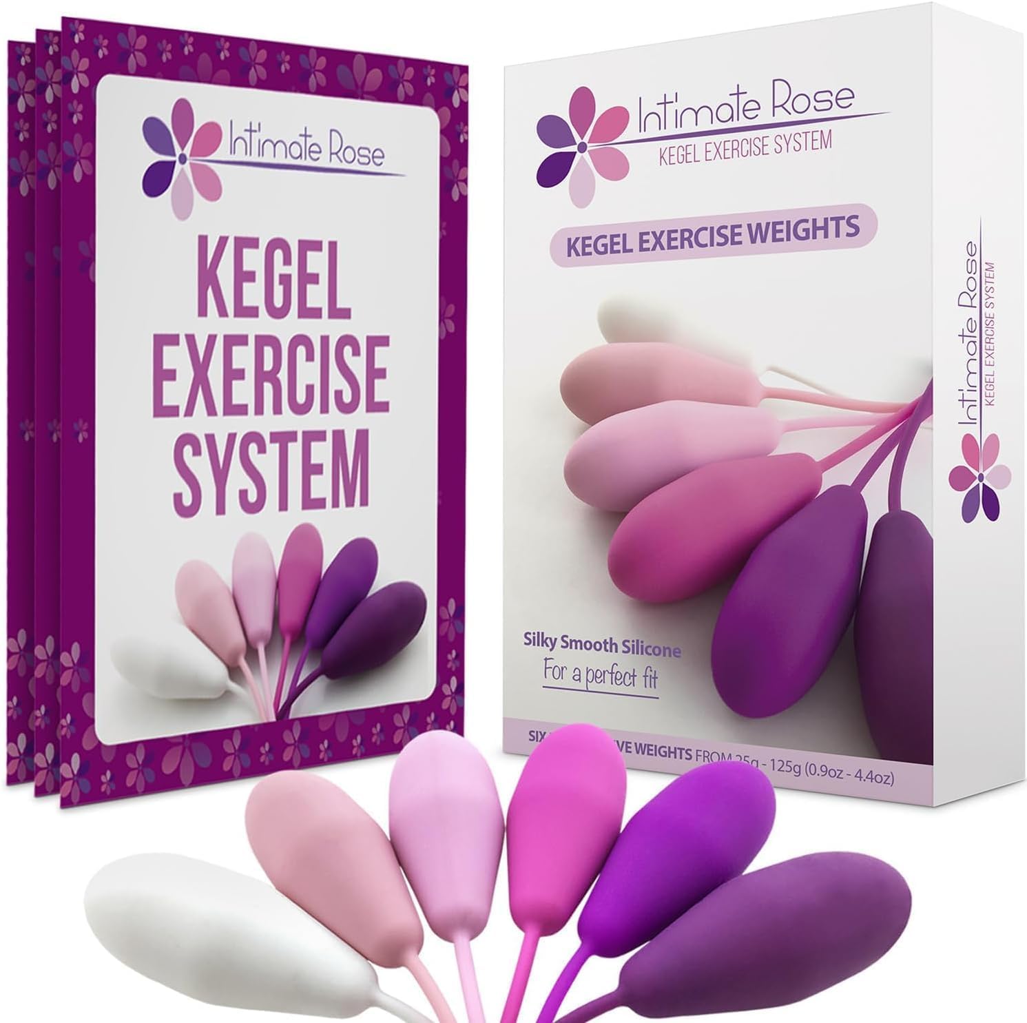Kegel Exercise System – Pelvic Floor Exercises – Set of 6 Premium Silicone Kegel Exercise Weights & Control with Training Kit for Women: Beginners & Advanced