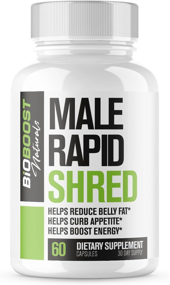Rapid Shred | Fat Burner for Men Weight Loss Pills | Appetite Suppressant, Metabolism Booster, Carb Blocker | Extra Strength Supplement | Extra Strength Slimming Weight Loss Diet Pills – 60 Capsules