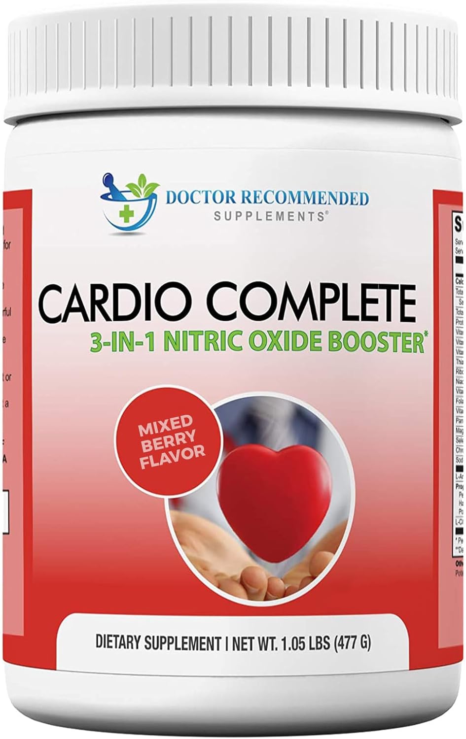 Cardio Complete – Heart Health Support Powder Supplement – 3-in-1 Nitric Oxide Booster with 5,000 L-Arginine, 1,000mg L-Citrulline, and Hawthorn Berry