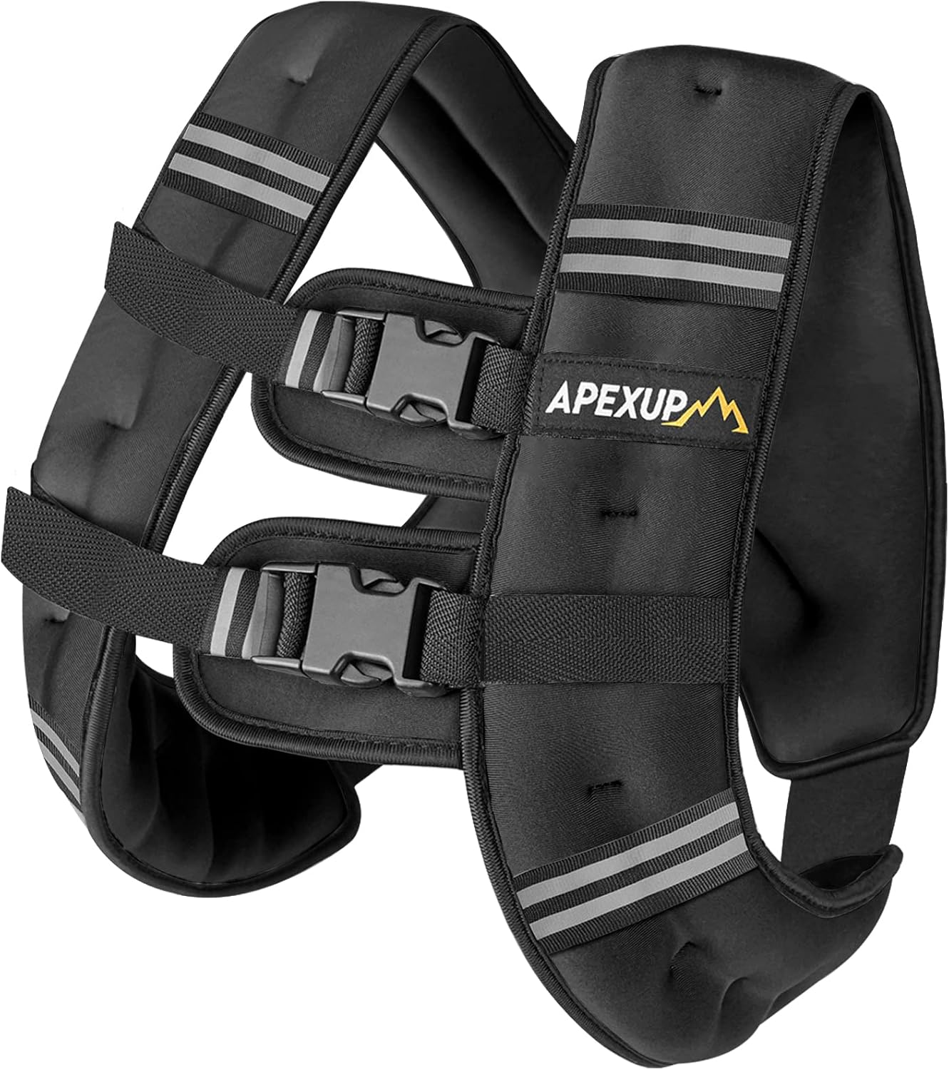 APEXUP Weighted Vest with 5lbs/10lbs/15lbs/20lbs/25lbs/30lbs Weights and Reflective Stripe, Weight Vest Men Women for Workout, Strength Training, Running