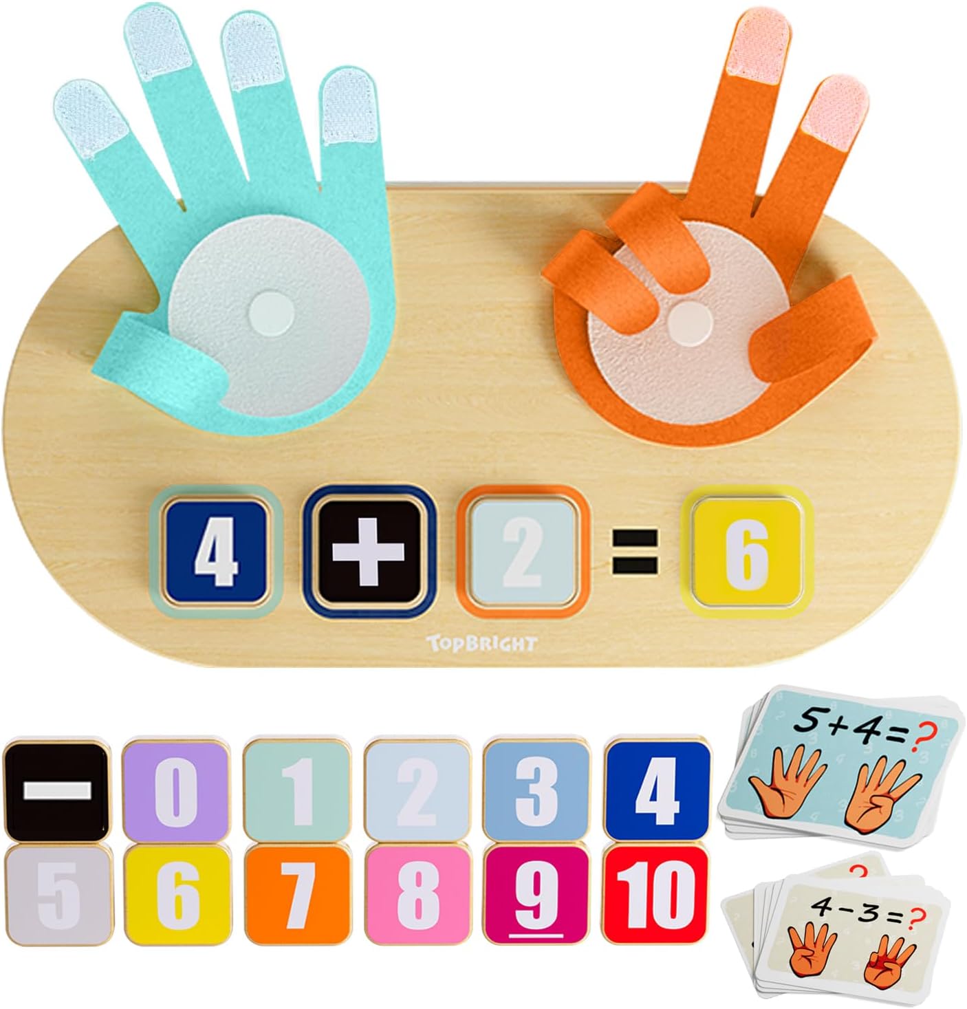 TOP BRIGHT Educational Learning Number Toy for Toddler – Finger Counting Math Toys, Homeschool Supplies for Math Manipulates, Number Counting Blocks for Kids, Montessori Toy for 3 Year Old