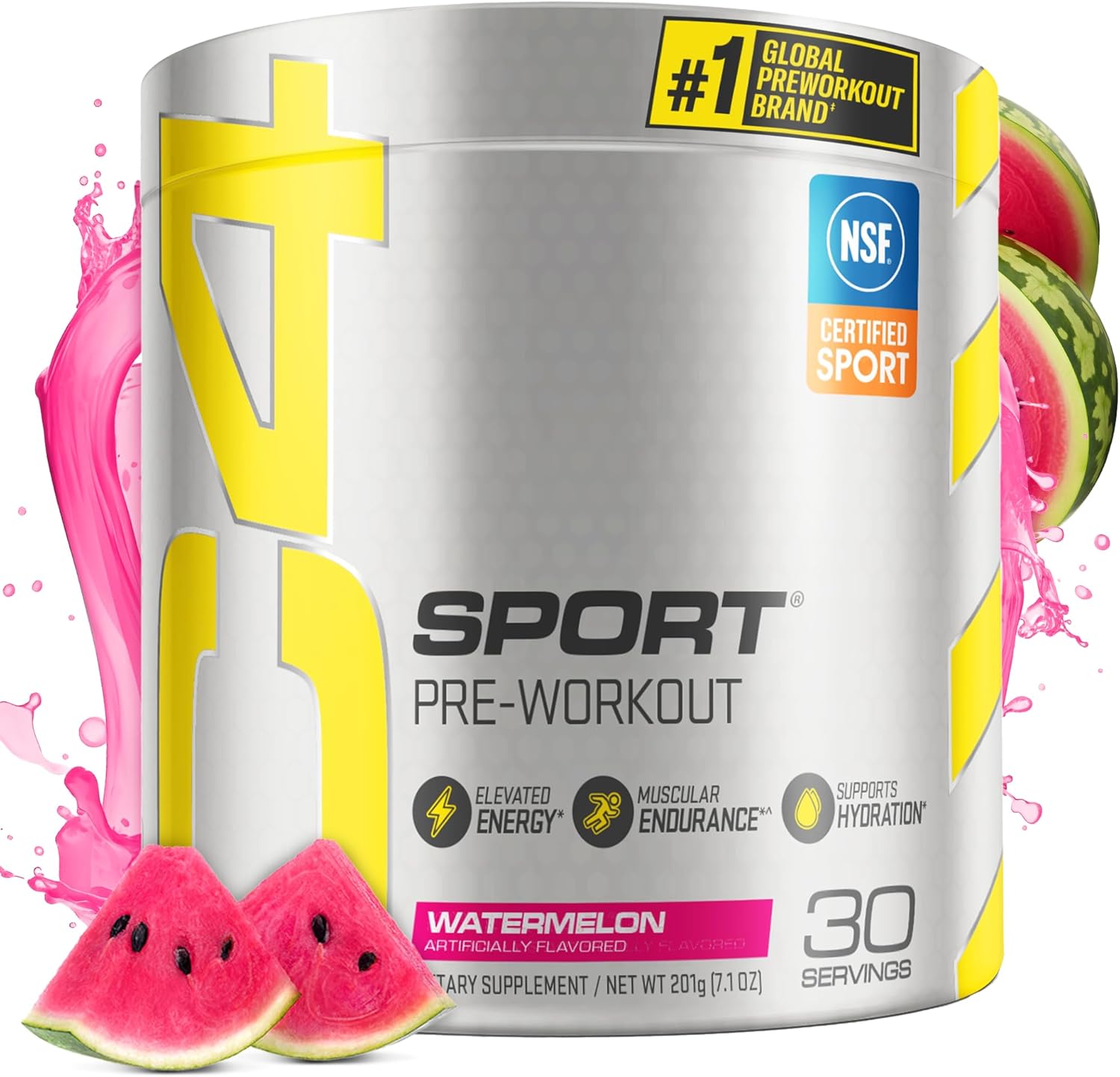 Cellucor C4 Sport Pre Workout Powder Watermelon – Pre Workout Energy with Creatine + 135mg Caffeine and Beta-Alanine Performance Blend – NSF Certified for Sport 30 Servings