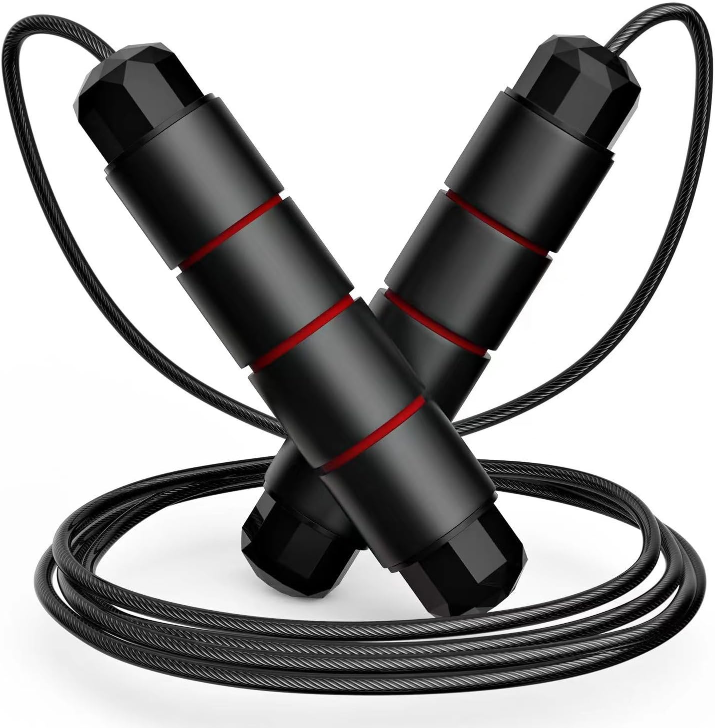 Jump Ropes for Adults and Fitness, High Intensity Interval Training, Black