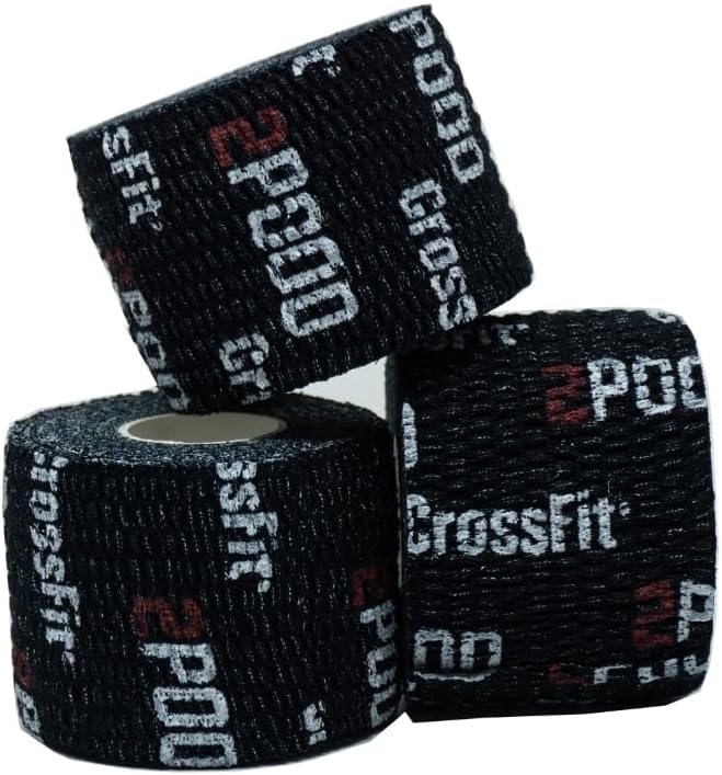 2POOD Weightlifting Tape 3-Pack | Crossfit Tape | Premium Adhesive for Heavy Lifting | Easy Stretch, Flexible, Non-Slip (Black)
