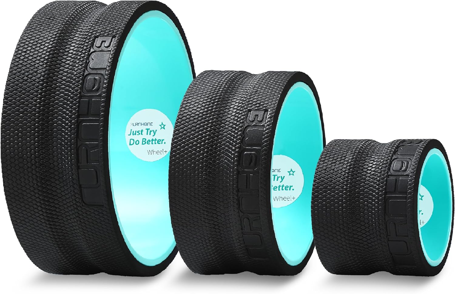 Furnhome Back Roller – Back Wheel for Deep Tissue Massage,Yoga Wheel for Back Pain & Stretching- Comfy Deep Tissue Massage Roller (3-Pack)