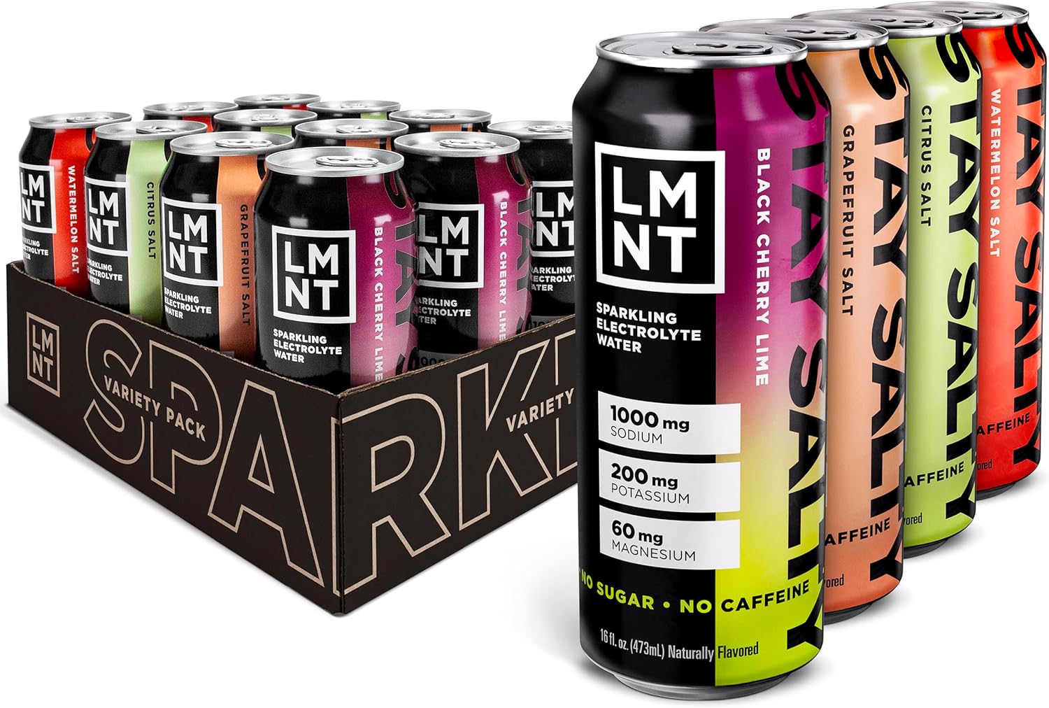 LMNT Sparkling Electrolyte Drink – Variety Pack | 12-Count