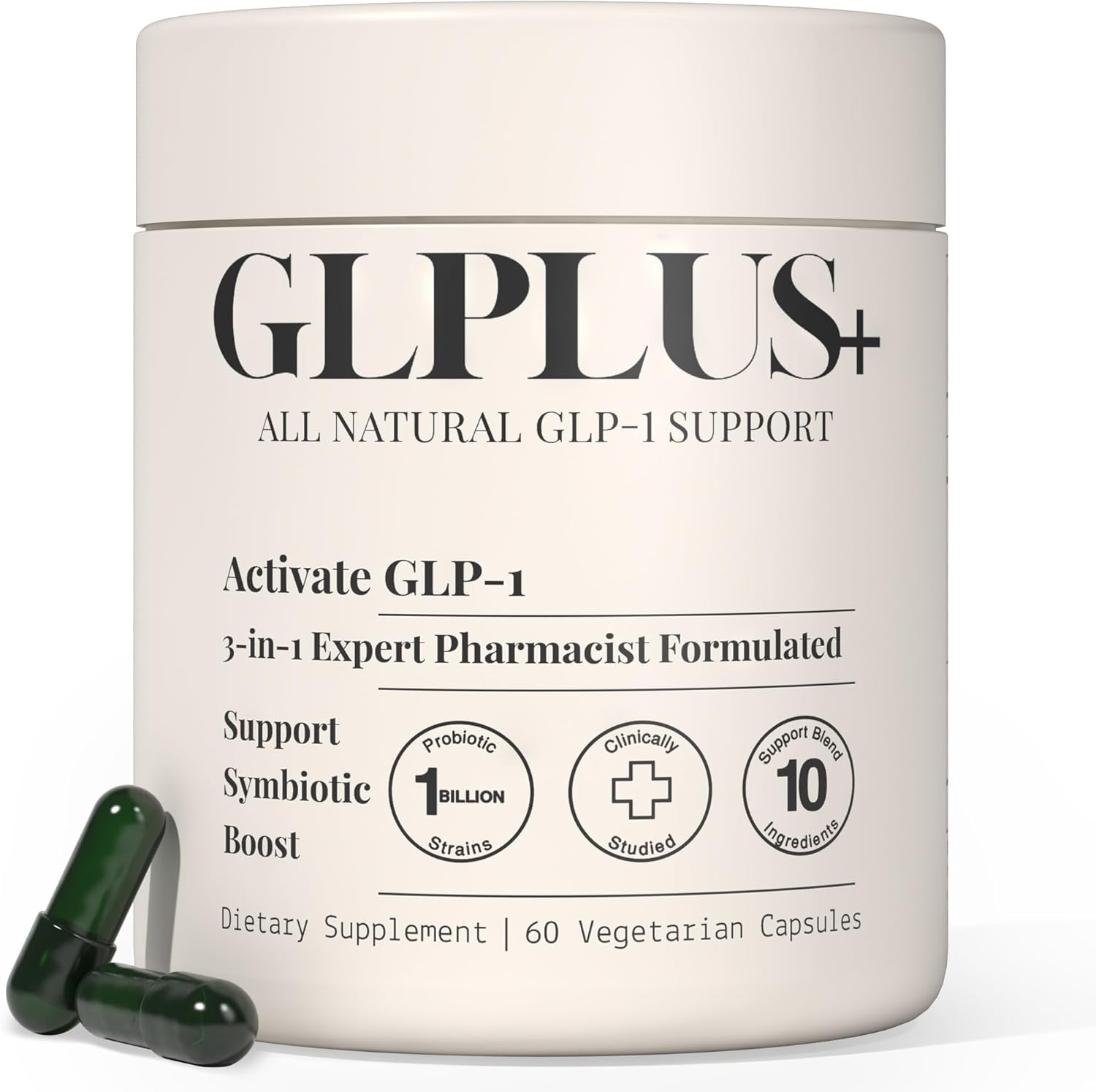 GLP-1 Supplement for Women and Men | Hunger & Metabolism Support – Expert Formulated to Support GLP1 Naturally | Probiotic and Prebiotic (60 Capsules)