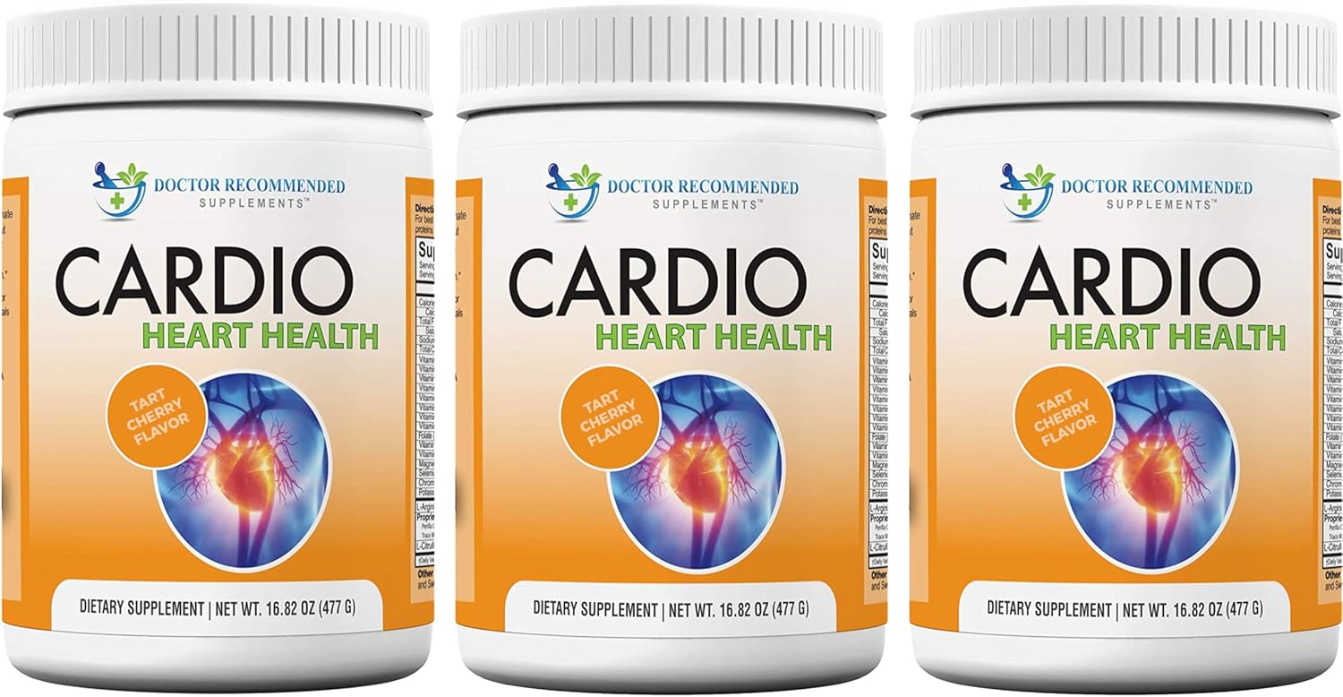 DOCTOR RECOMMENDED SUPPLEMENTS Cardio Heart Health Powder – L-Arginine Supplement 5000mg & L-Citrulline 1000mg, (Pack of 3-16.82 oz / 50.46 oz)