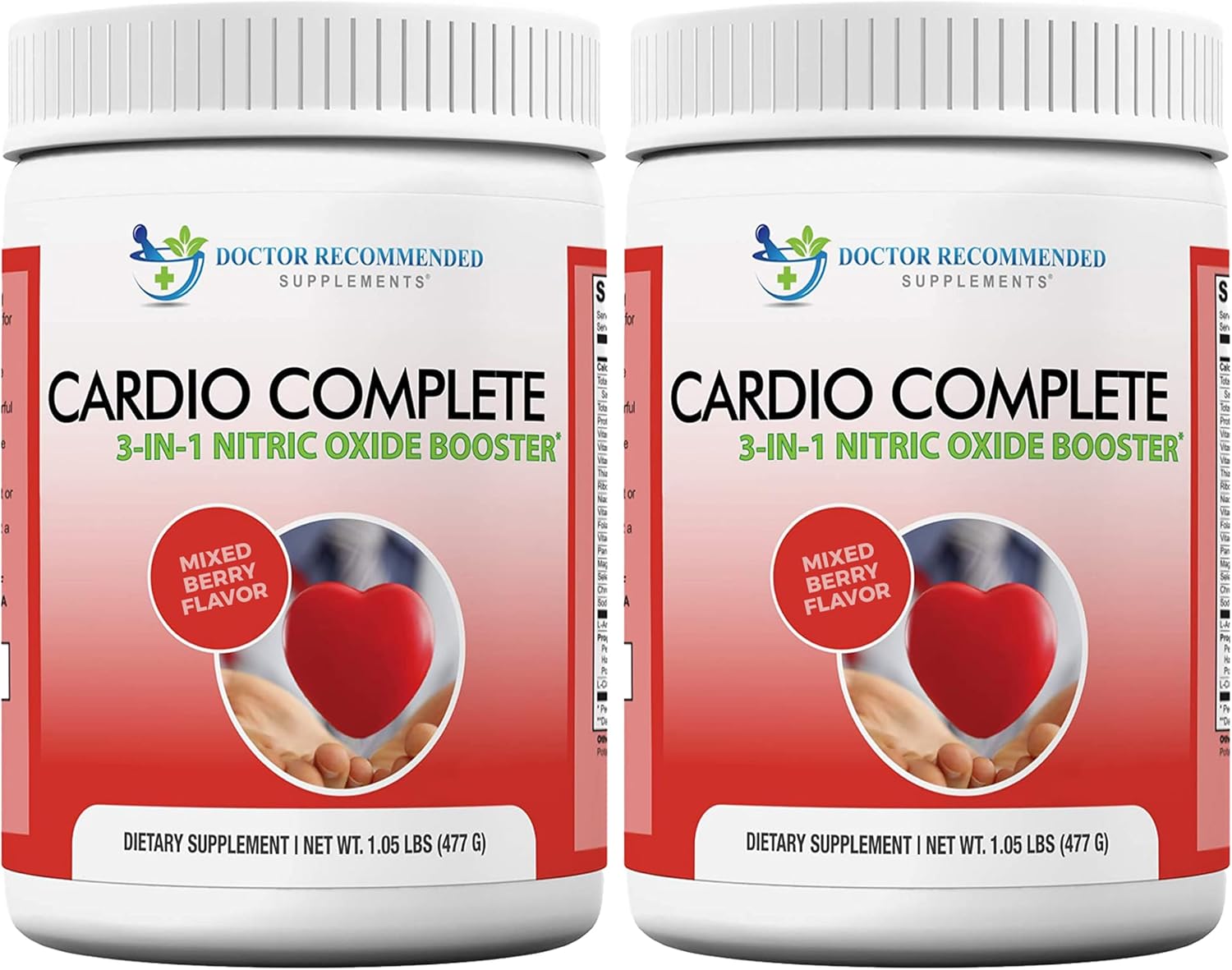 Cardio Complete – Heart Health Support Powder Supplement – 3-in-1 Nitric Oxide Booster with 5,000 L-Arginine, 1,000mg L-Citrulline, and Hawthorn Berry, 2 Pack