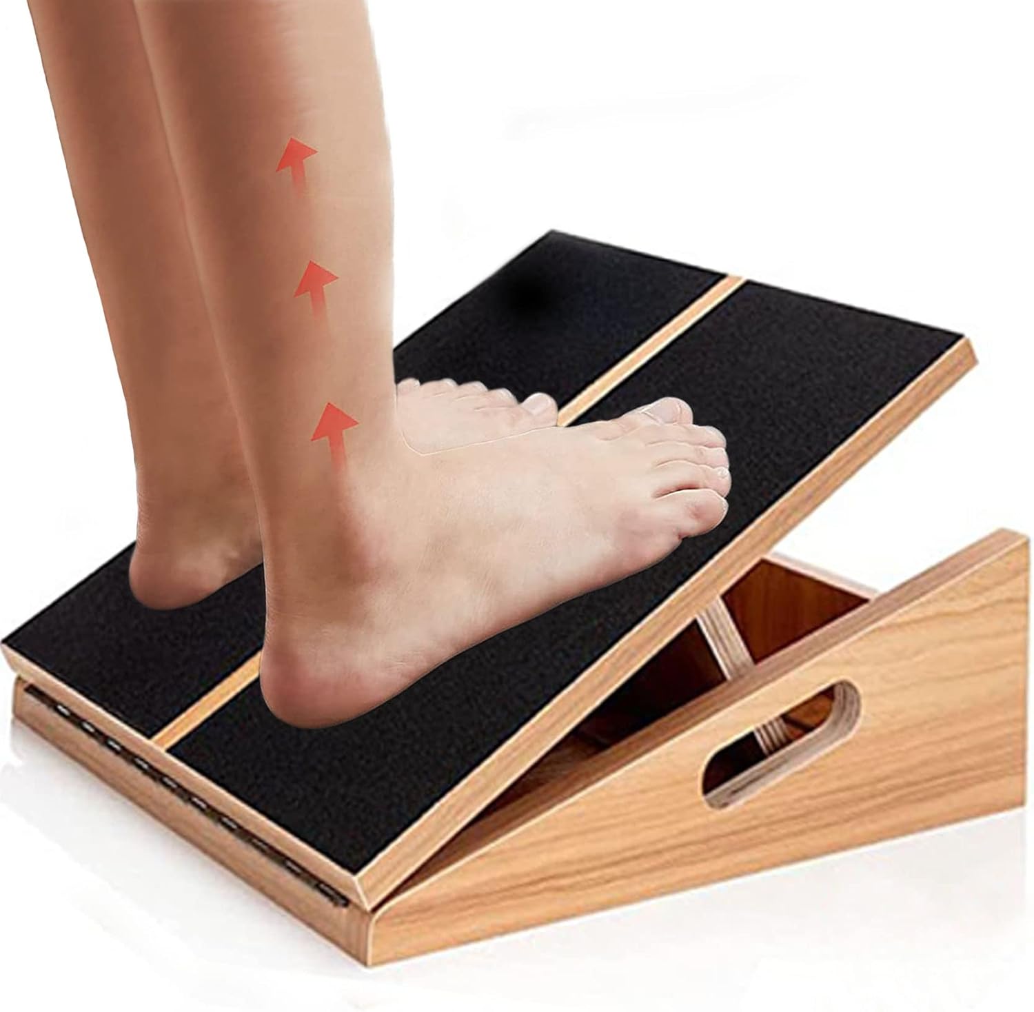 Slant Board for Calf Stretching Squats Calf Stretcher Incline Stretch Adjustable Wooden Wedge Footrest Professional for Knees Ankle Heel Feet Leg