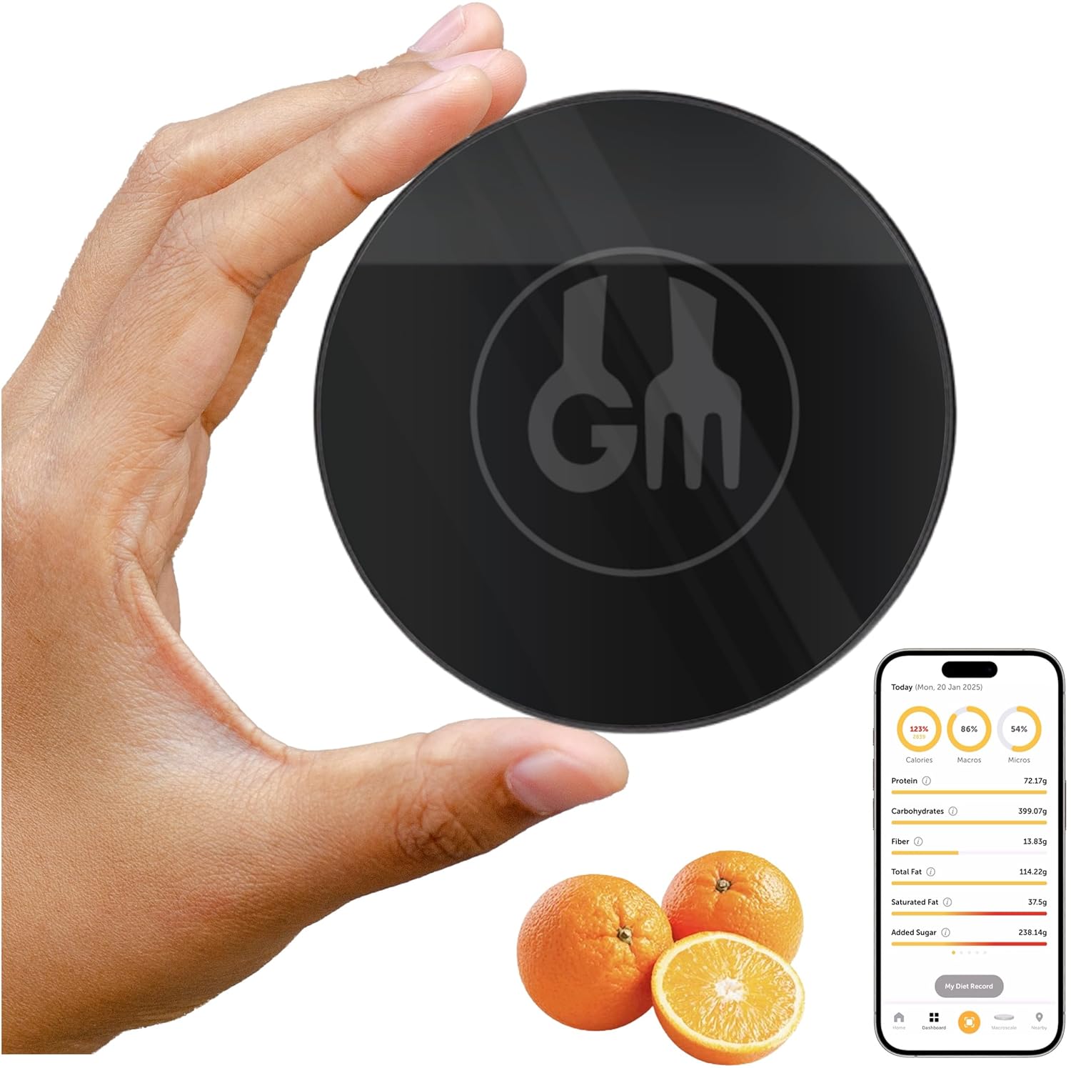 Food Scale, Portable, Rechargeable Travel Size. Smart Calories Calculator for Weight Loss, Nutrition, Diabetes, Meal Prep, Diet – Pocket Digital Coffee Scales – Free GOURMETMILES App