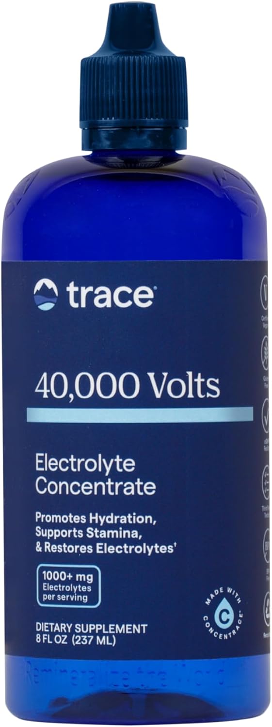 Trace Minerals 40,000 Volts – Supports Hydration, Energy, Muscles, Stamina, and Endurance – Liquid Multimineral and Electrolyte Concentrate with Ionic Magnesium, Sodium, Potassium (48 Servings)