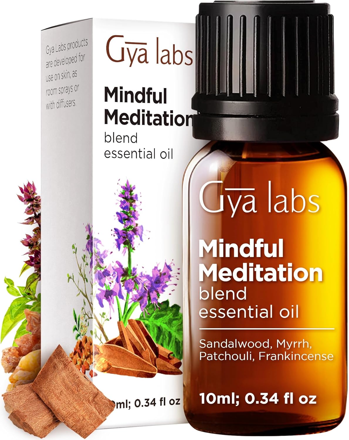 Gya Labs Mindful Meditation Essential Oil Blend – 100% Pure Natural Undiluted Meditation Essential Oil – Grounding & Relaxing (0.34 Fl Oz)