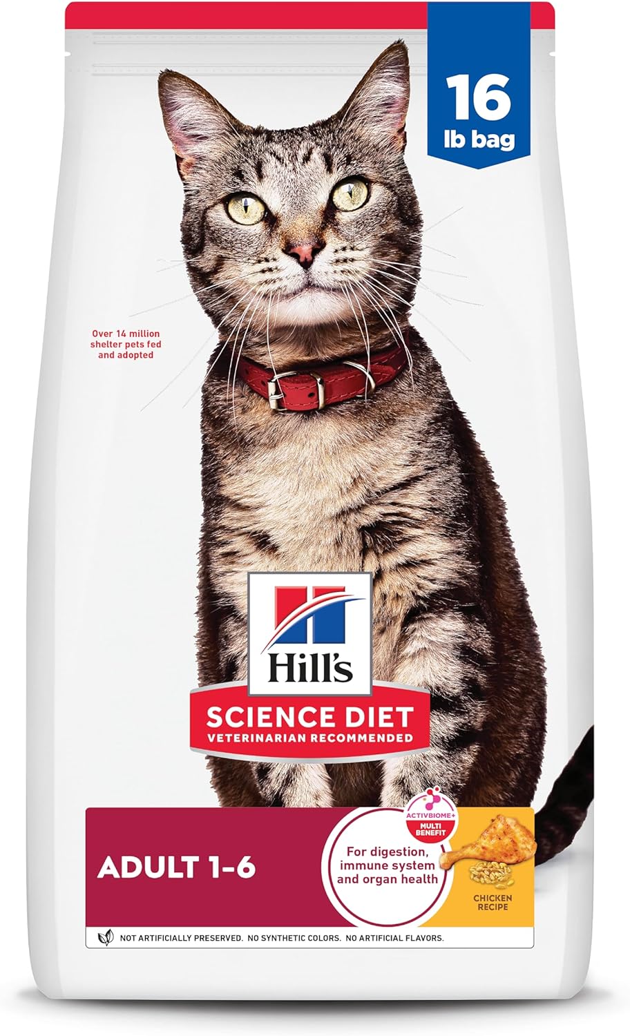 Hill’s Science Diet Adult 1-6, Adult 1-6 Premium Nutrition, Dry Cat Food, Chicken Recipe, 16 lb Bag