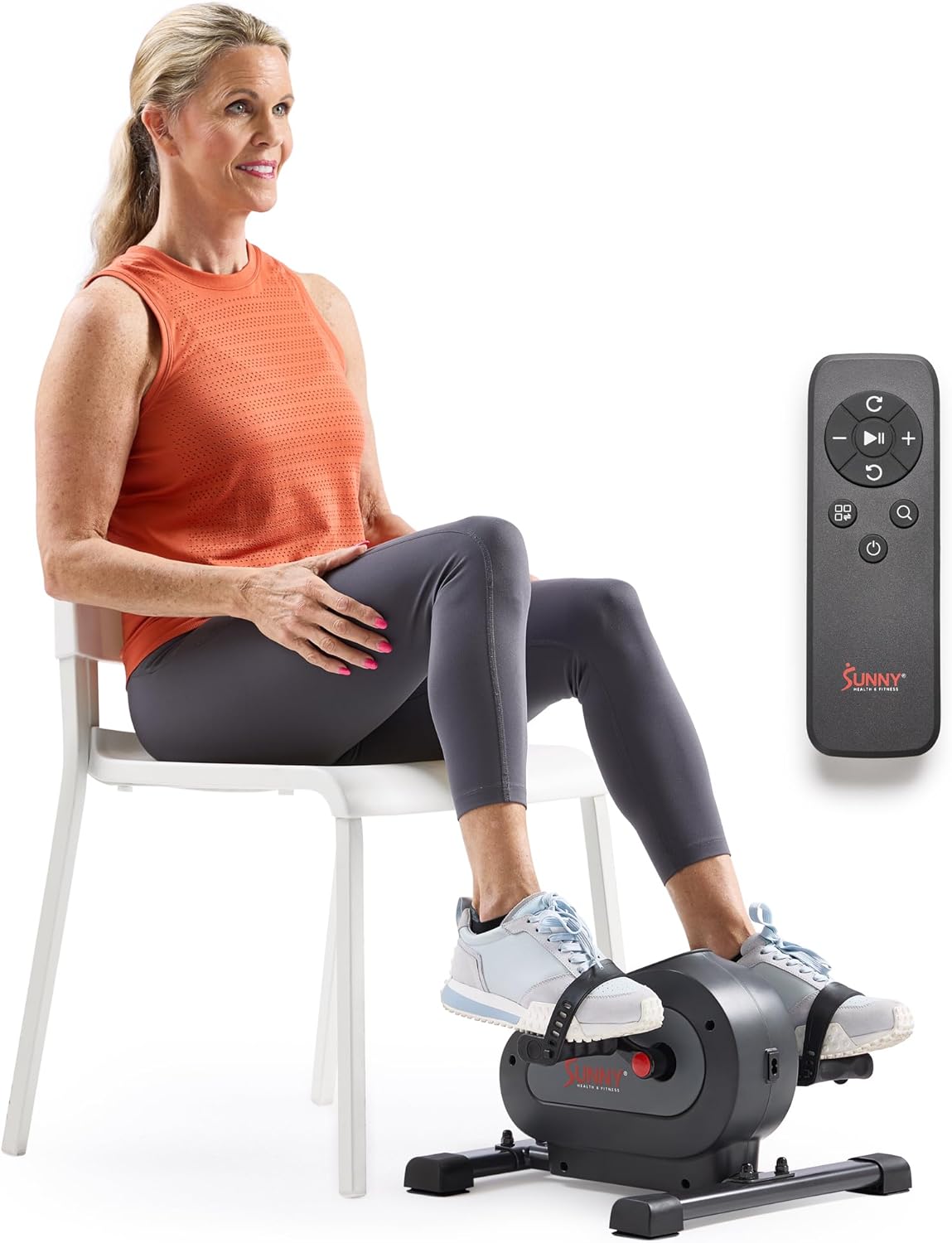 Sunny Health & Fitness Smart Under-Desk Bike Exerciser, Low-Impact Cardio Cycling Equipment for Home/Office, Mini Paddler for Arm/Leg Mobility Training, Free SunnyFit App Connect, Optional Motorized