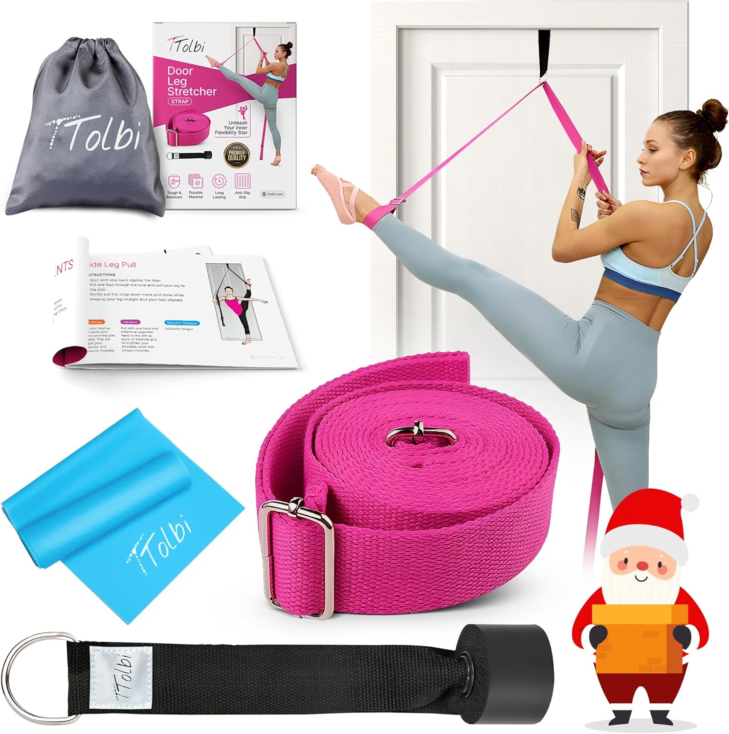 Stretching Strap with Door Anchor & Resistance Band – Leg Stretcher for Improving Flexibility & Splits – Ideal for Ballet, Dance, Cheer, Yoga & Gymnastics – Home Training Equipment for All Levels