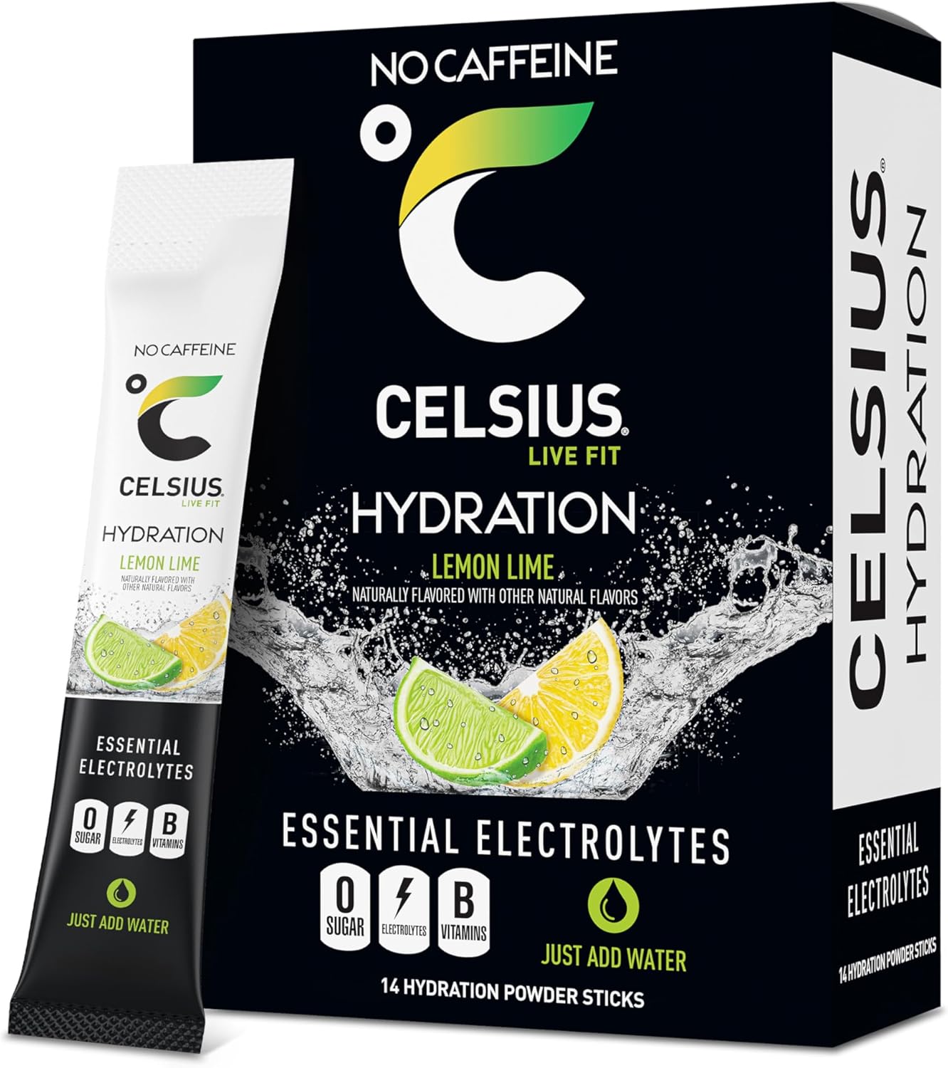 Celsius Hydration™ Lemon Lime, Sugar Free Electrolyte Hydration Drink Mix (Pack of 14)