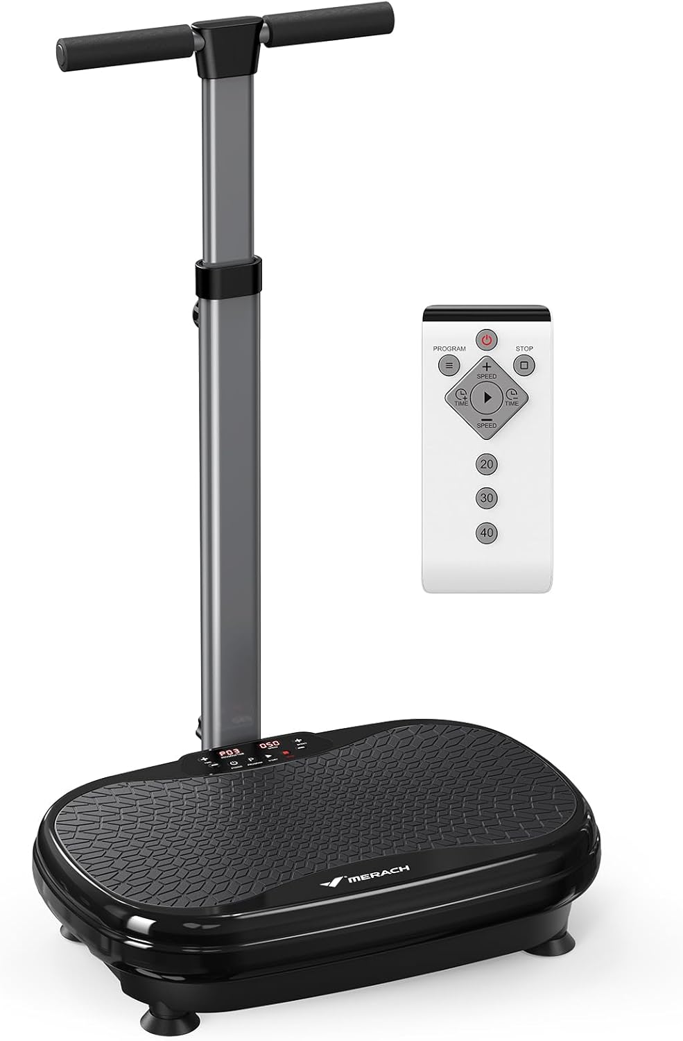 MERACH Vibration Plate Exercise Machine, Vibration Plate for Lymphatic Drainage Weight Loss, Vibrating Plate Exercise Machine with Handrails, Exercise Equipment for Women Men Home