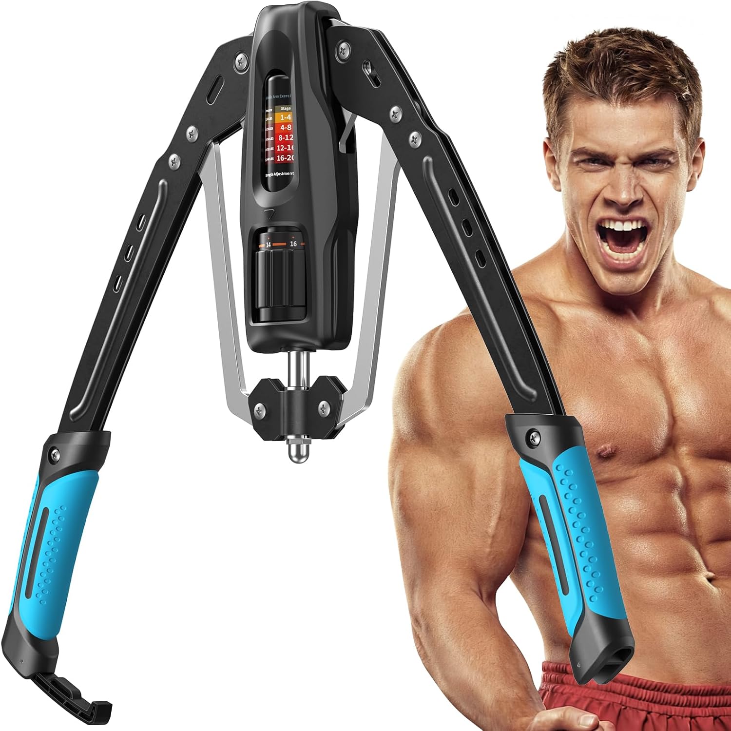 Merach Twister Arm Exerciser, 22-440lb Hydraulic Power, Adjustable Home Chest Expander, Shoulder Muscle Training Fitness Equipment, Arm Enhanced Exercise Strengthener